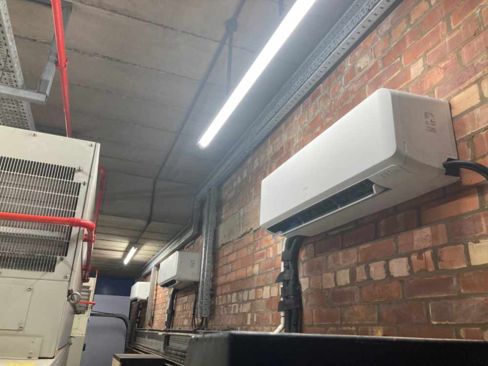 high efficiency air con installation at a processing plant