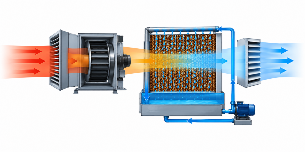 example of how evaporative cooling systems work